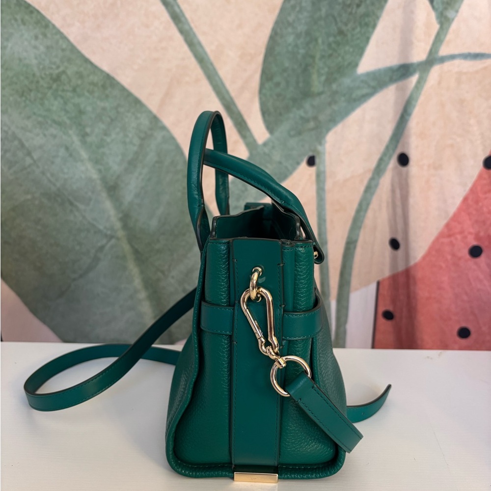 New Coach Teal Leather Satchel - Picture 4 of 7